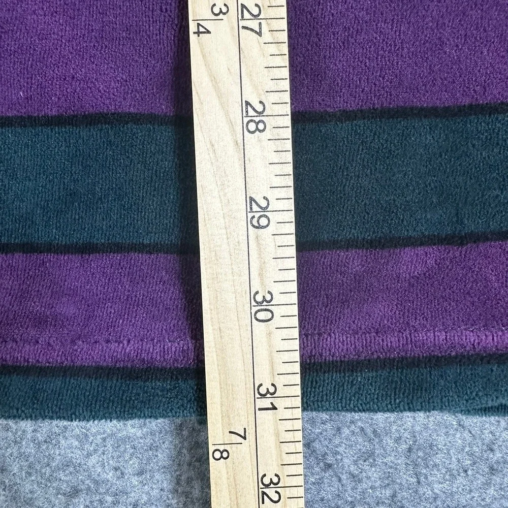 VTG INDUSTRIAL RAGS Men's XXL 1/4 Zip Pullover Shirt Purple Green Stripe Classic